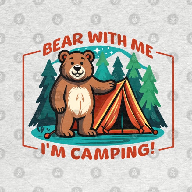 Camping Bear Outdoors Adventure Gift by Kicosh